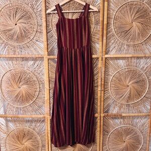Ace & Jig Maxi Dress in Garnet Stripe 100% Cotton SZ Small Burgundy Maroon Multi